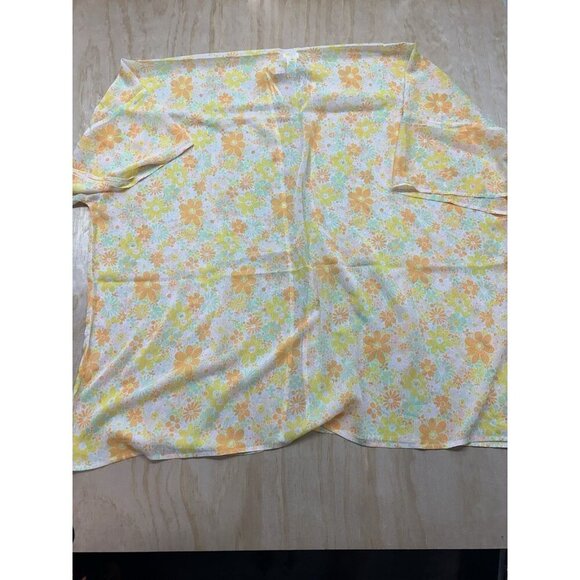 Aerie NWTs Floral Yellow Chiffon Cropped Cape Coverup One Size Sunny 70’ Boho - Picture 3 of 5